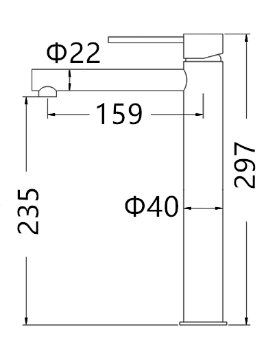 Roul Tall Basin Mixer Chrome 0106