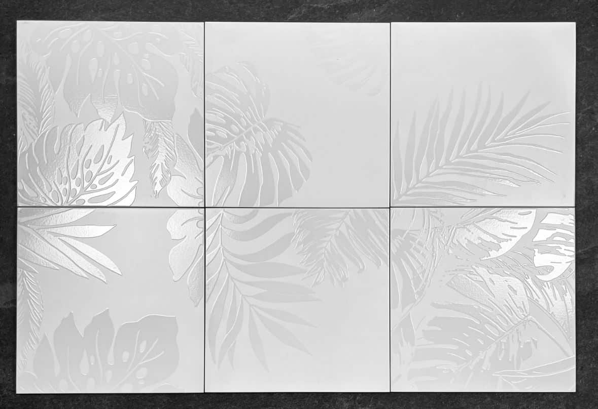 Botanic Design White Gloss Spanish Non Rectified Ceramic Wall Tile 4196