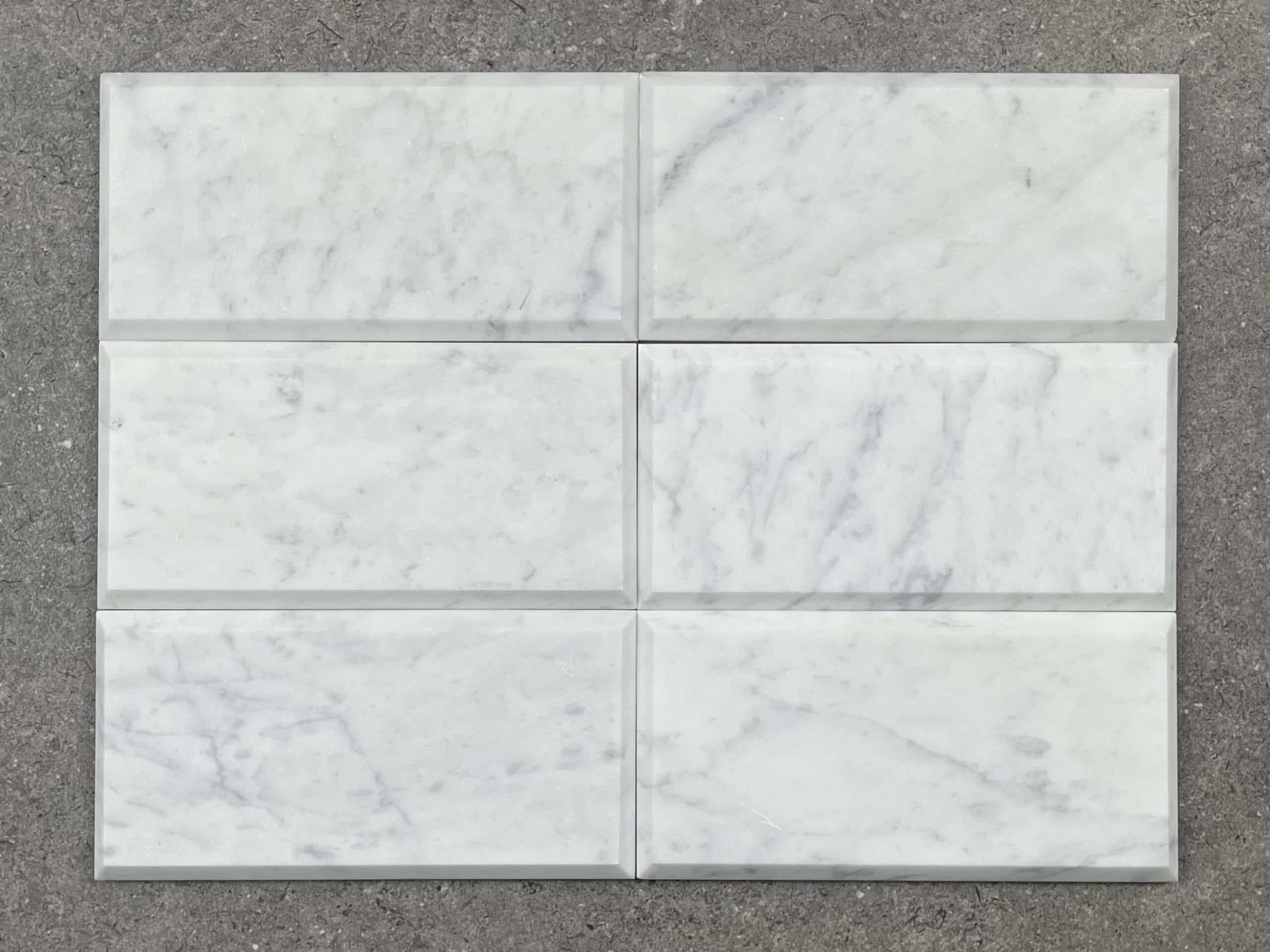 Carrara White Marble Honed Finish Bevelled Edge 8811