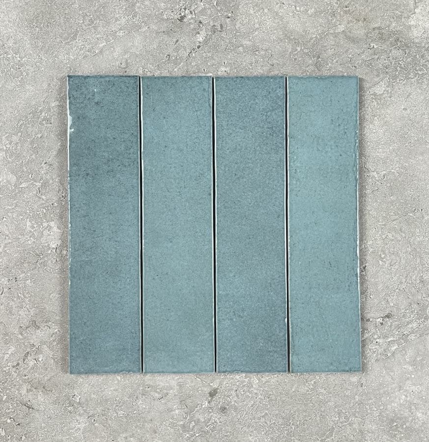 Bricks Aqua Gloss Spanish Irregular Edge Porcelain Subway Tile 4409