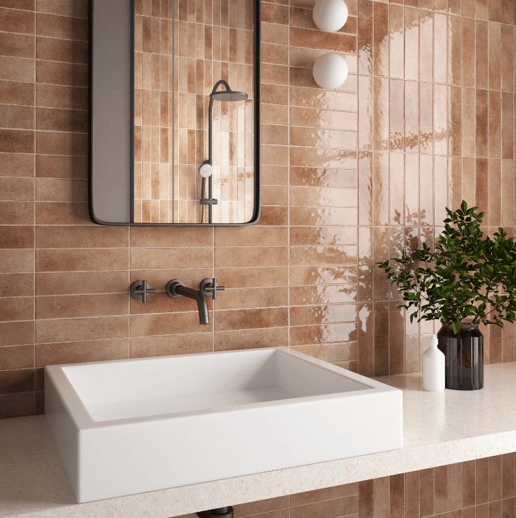 Bricks Cotto Gloss Spanish Irregular Edge Porcelain Subway Tile 4414