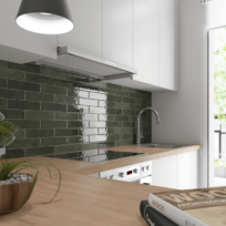 Bricks Green Gloss Spanish Irregular Edge Porcelain Subway Tile 4415