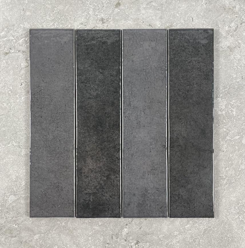 Bricks Obsidian Gloss Spanish Irregular Edge Porcelain Subway Tile 4412