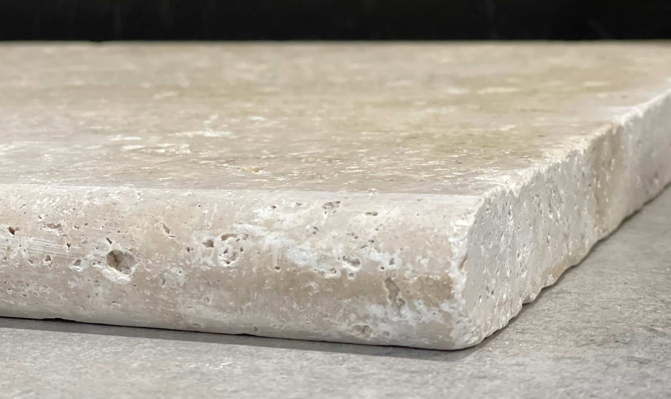 Super Light Travertine Tumbled Bullnose 8806