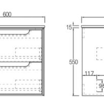 Byron Wall Hung Natural Oak Plywood Vanity With Slimline Ceramic Top  0109