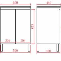 PVC Pola White Gloss Freestanding Vanity Single Basin with 2 Doors 09929