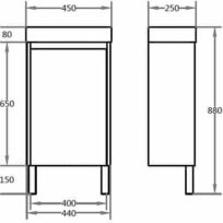 Pola White PVC Poly Top Vanity on legs Left Door 09930