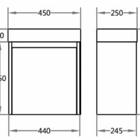 Pola White PVC Poly Top Wall Hung Vanity Right Door 09931