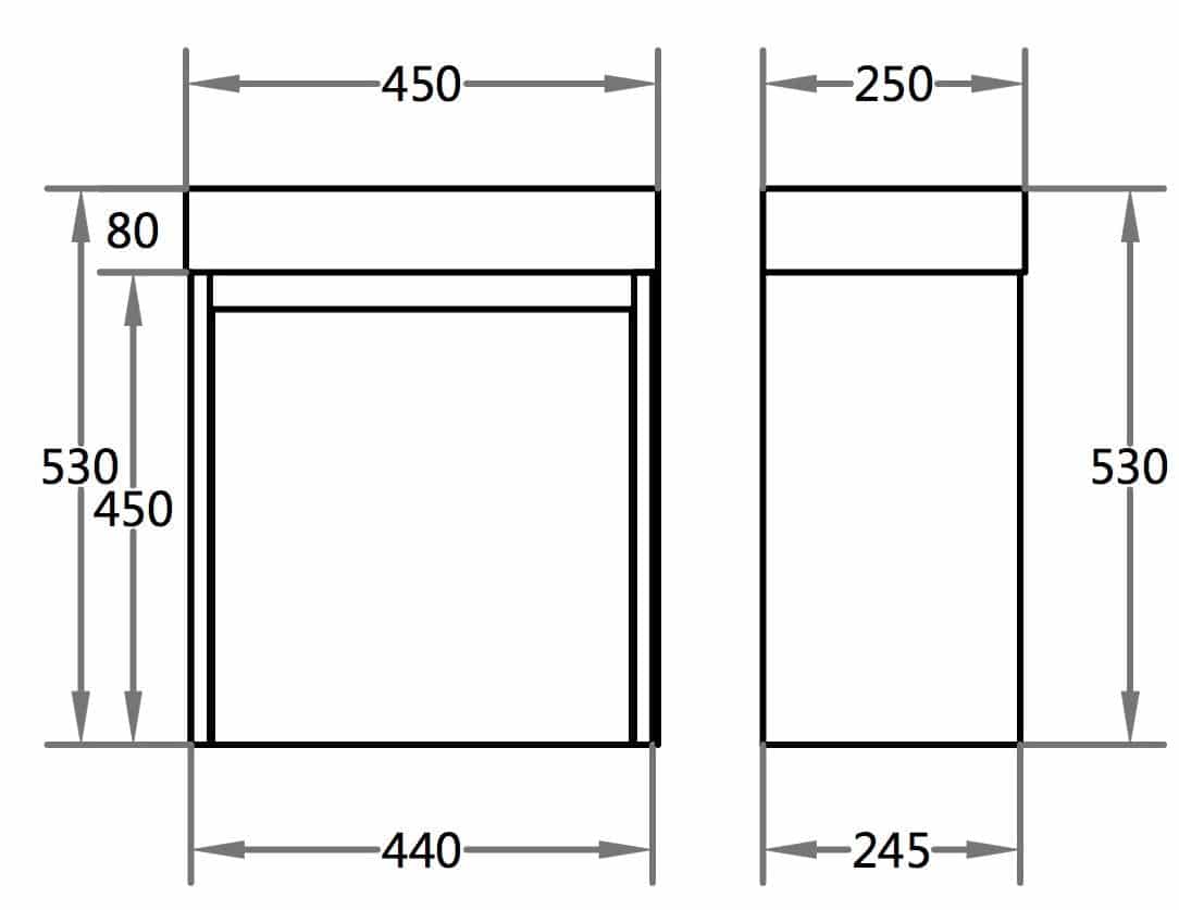 Pola White PVC Poly Top Wall Hung Vanity Right Door 09931