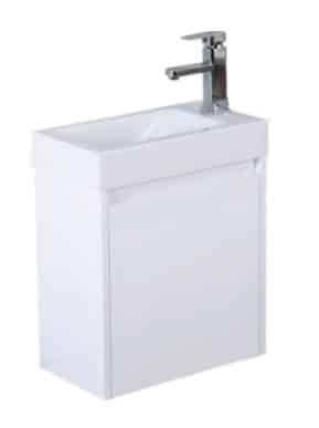 Pola White PVC Poly Top Wall Hung Vanity Right Door 09931