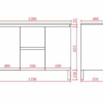 PVC Pola White Gloss Free Standing Vanity with Double Basin Ceramic Top Drawers Centered Doors Left & Right 09941