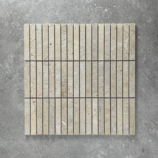 Travertine Kit Kat Honed Mosaic 7703