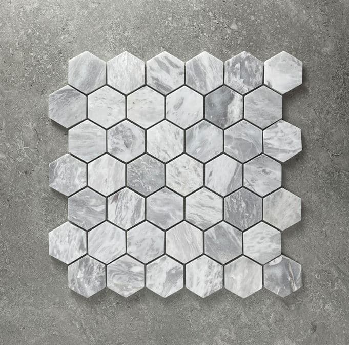 Kaisha Grey Honed Marble Mosaic 7717