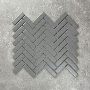Warm Grey Matt Porcelain Mosaic Tile - 7719
