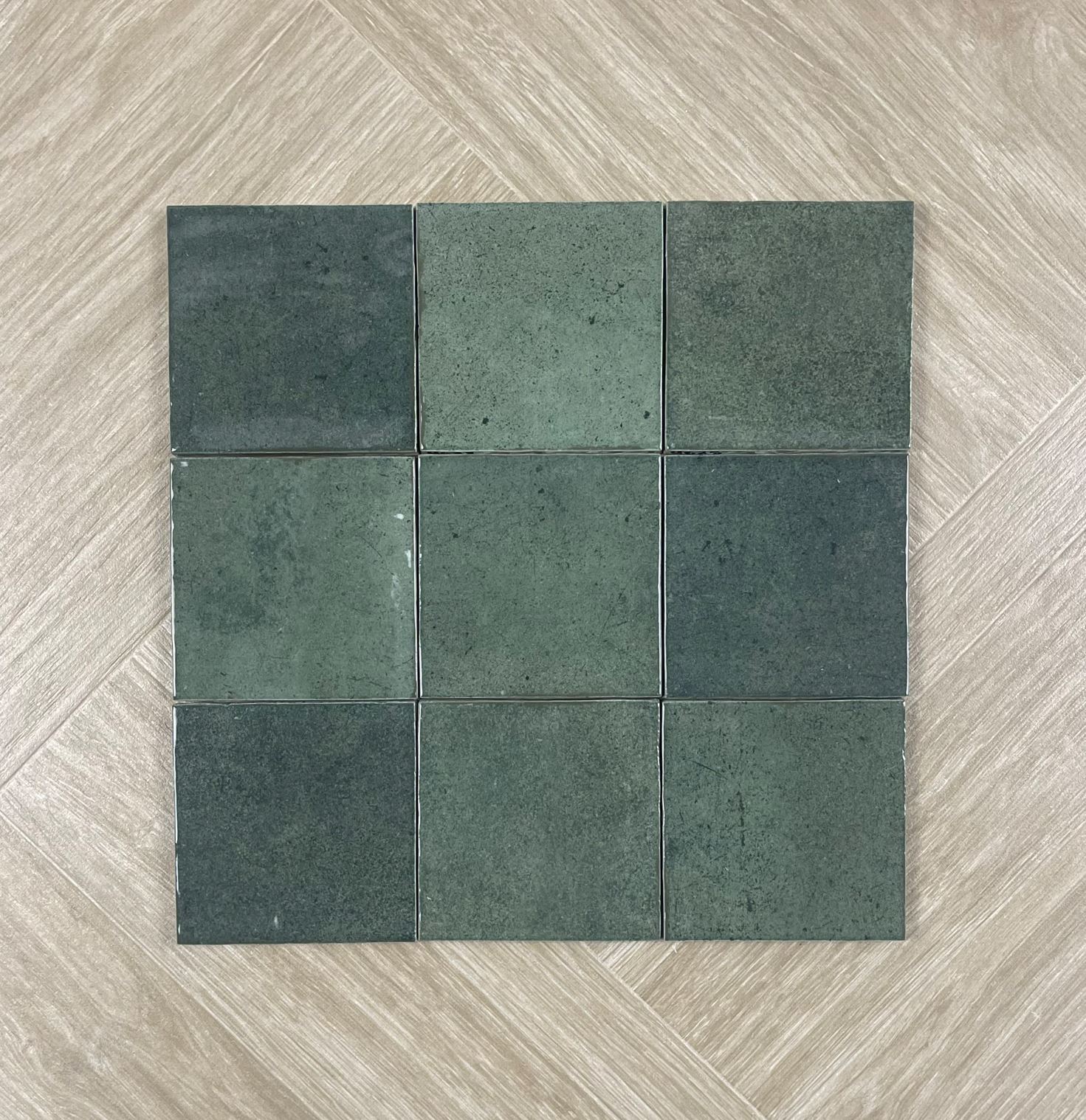 Majorca Green Gloss Spanish Irregular Edge Porcelain Tile 4628