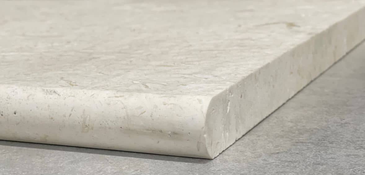 Myra Beige Brushed & Tumbled Limestone 1 Long Edge Bullnose 8818