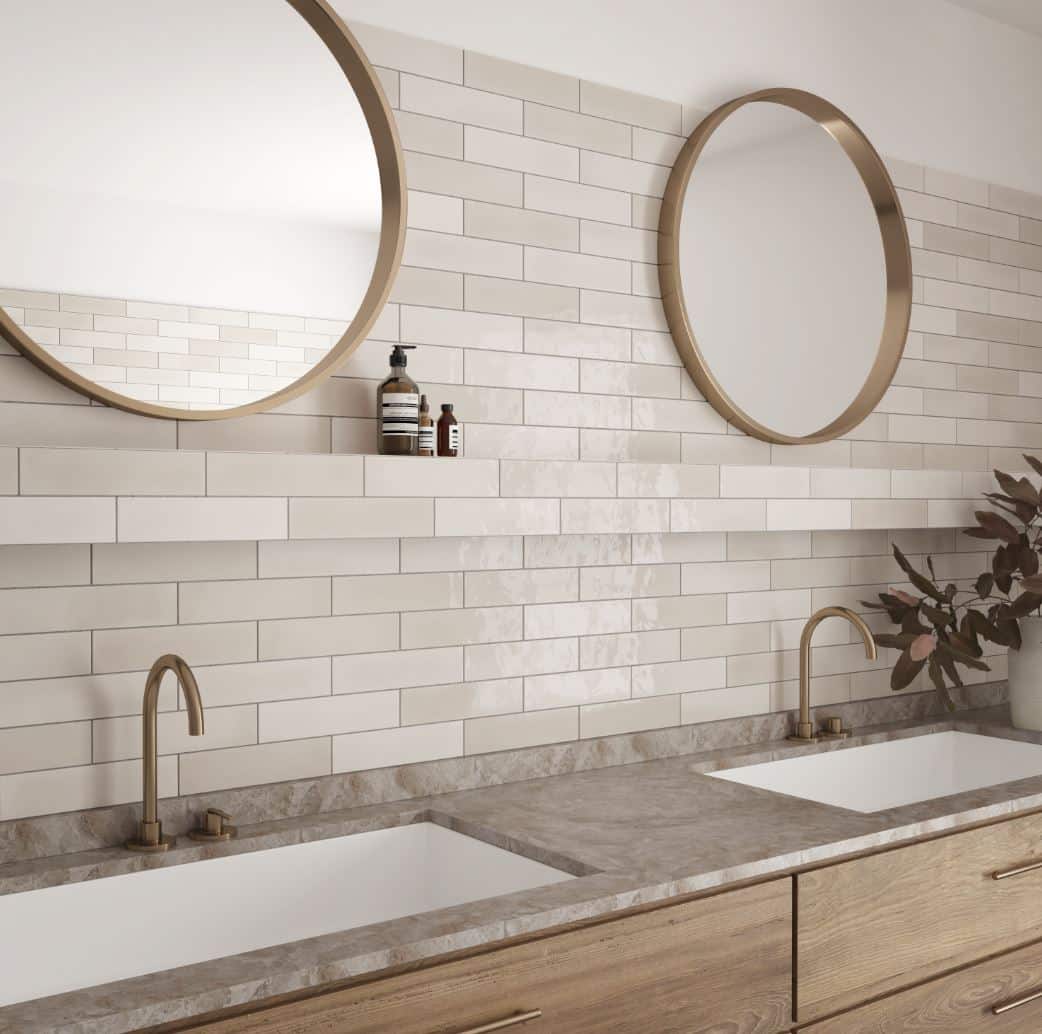 Florence Ash Grey Gloss Spanish Irregular Edge Porcelain Subway Tile 4847