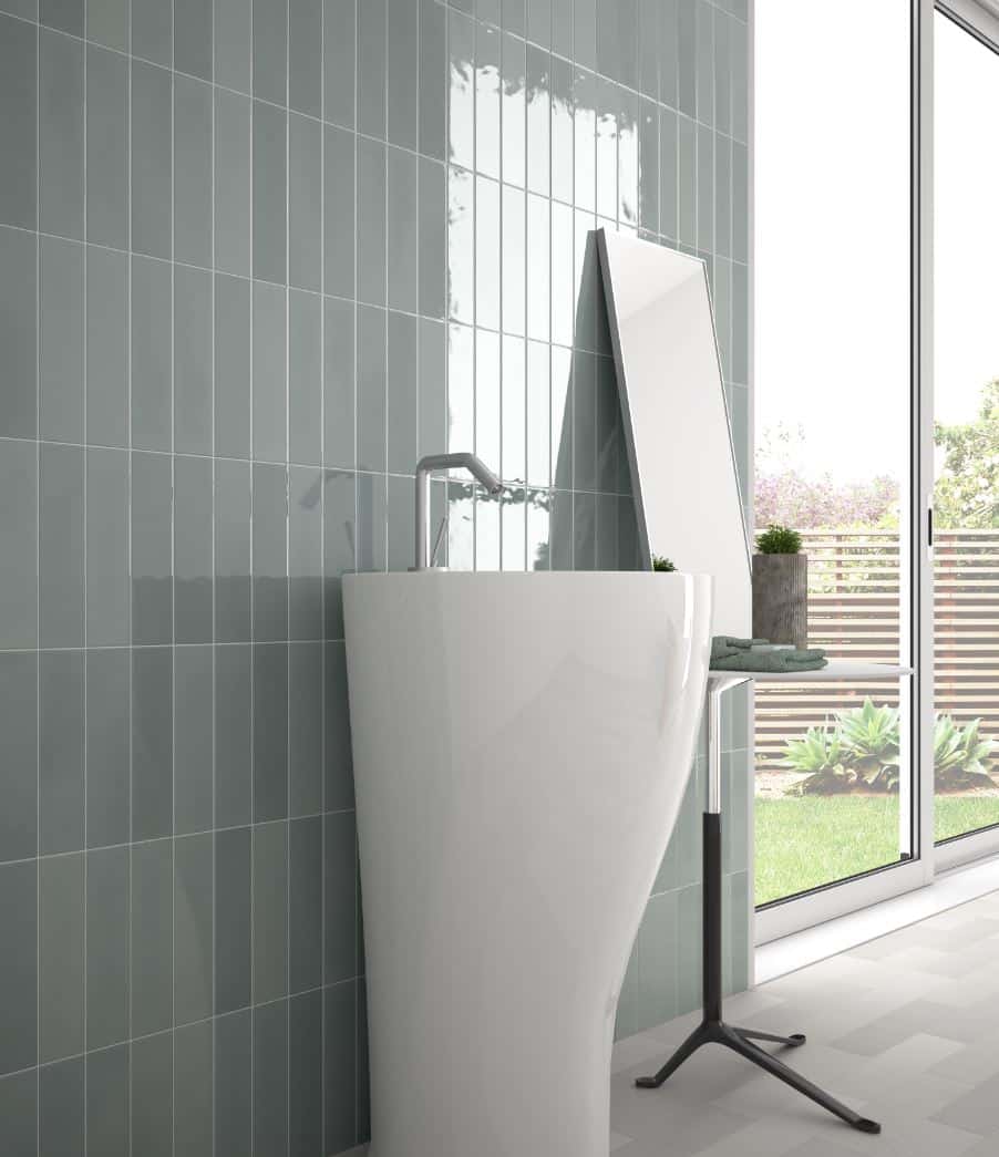 Florence Mint Gloss Spanish Irregular Edge Porcelain Subway Tile 4841