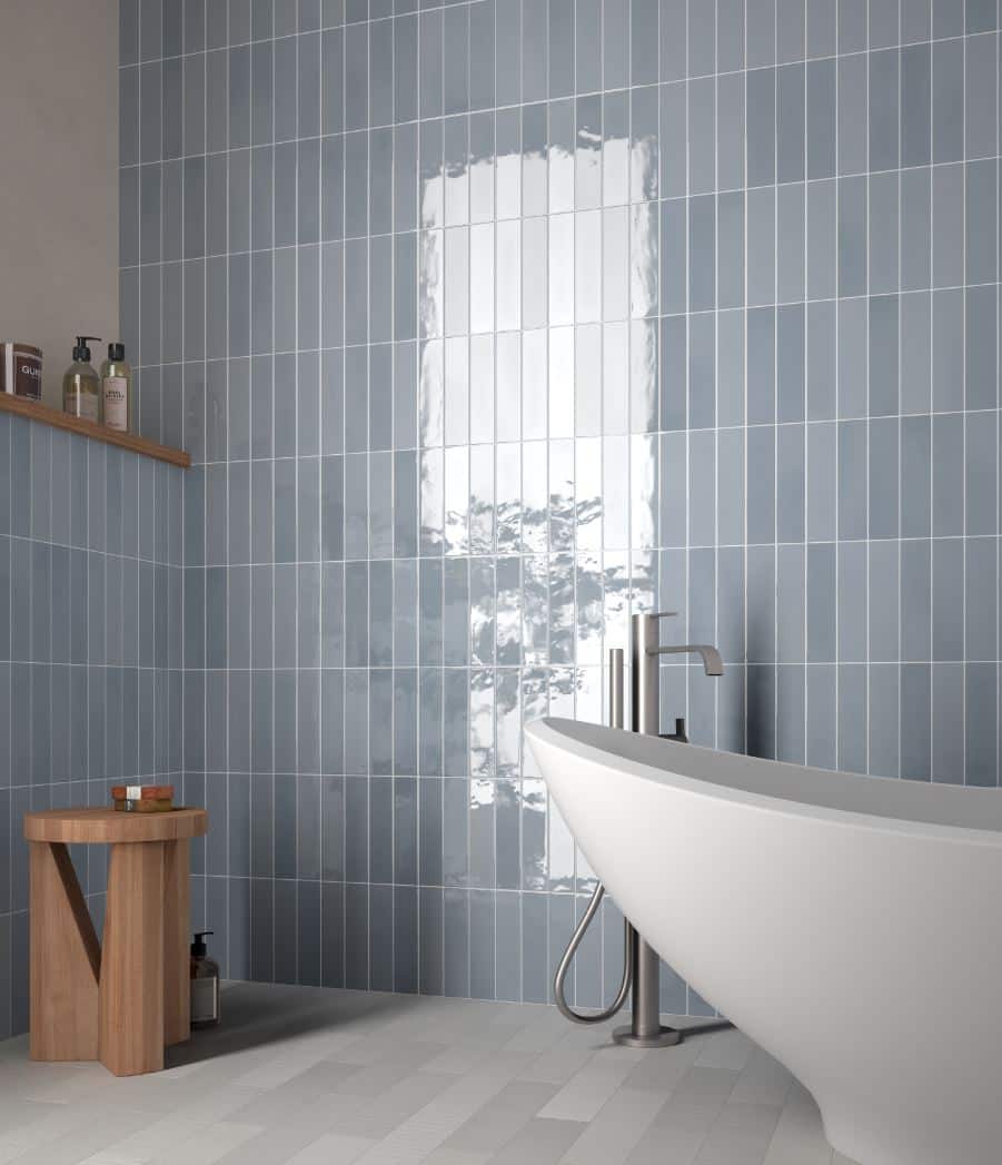 Florence Ocean Gloss Spanish Porcelain Irregular Edge Subway Tile 4834