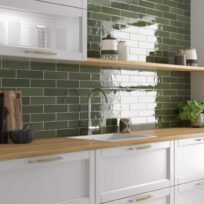 Florence Verde Cobra Gloss Spanish Irregular Edge Porcelain Subway Tile 4838