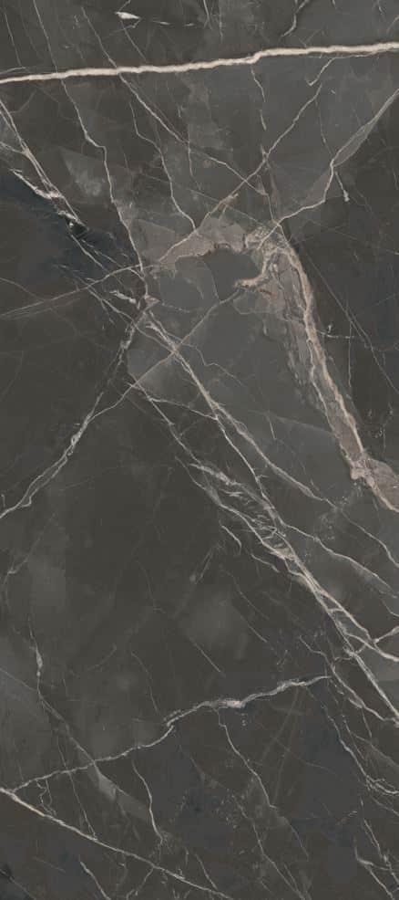 Thunder Rumble Dark Grey Marble Look Polished Italian Porcelain Slab 4696
