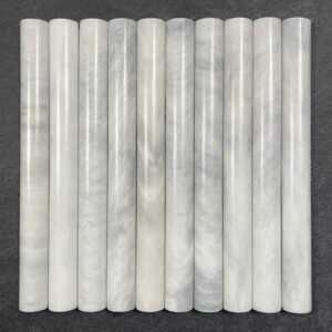 7707 - Super White Polished Marble Flute Mosaic Tile
