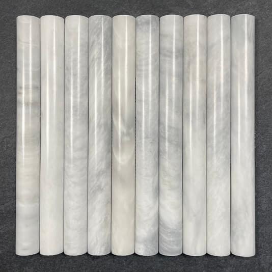 Super White Polished Marble Flute Mosaic Tile 7707