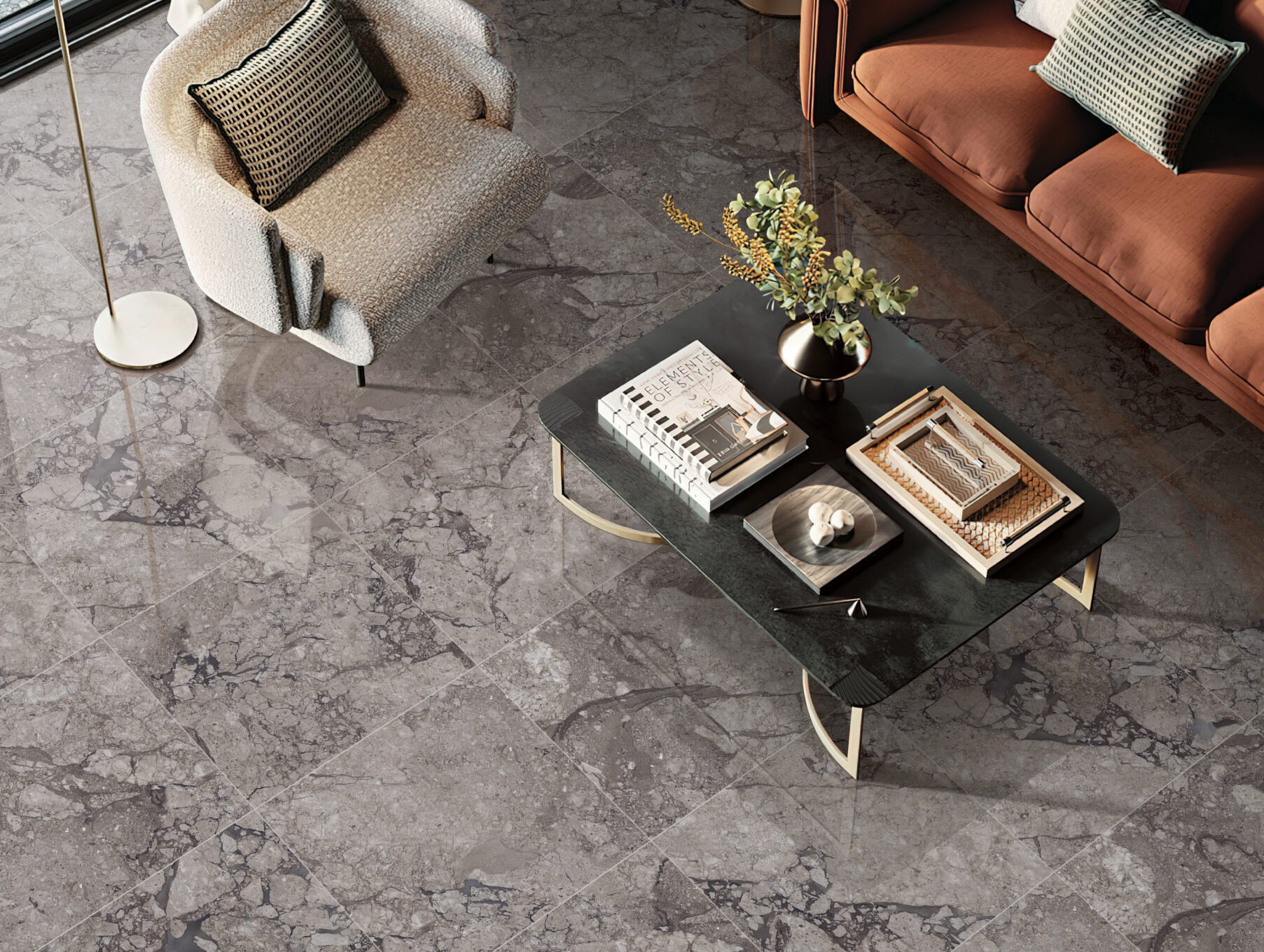 Margengo Grey Marble Look Porcelain Lifestyle 2 Scaled