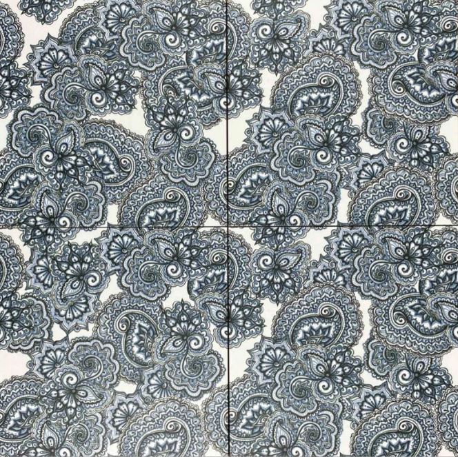 Paisley Wallpaper Matt Finish Spanish Porcelain Tile 3806