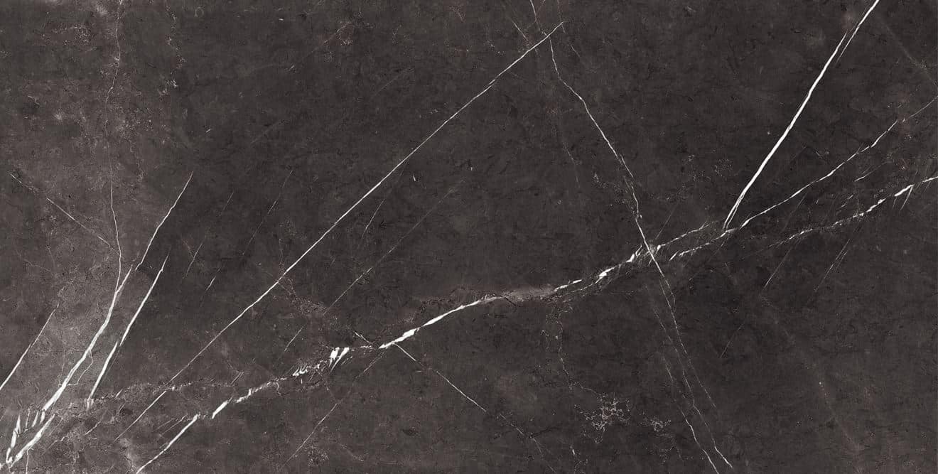 Black Carnival Marble Look Rectified Polished Porcelain Tile 3922