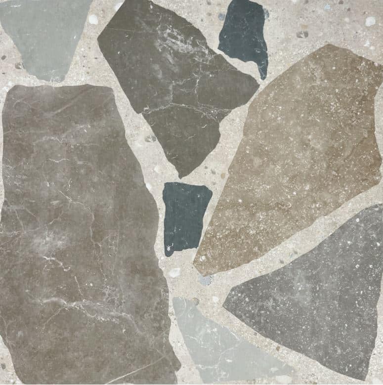 Mixed Warm Crazy Paving Stone Look Matt Spanish Porcelain Tile 3965