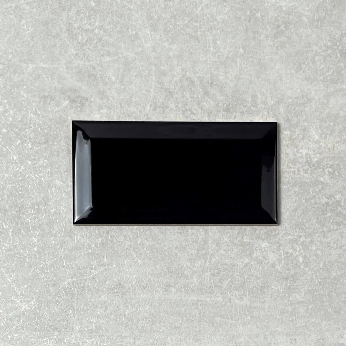 Bevelled Edge Black Gloss Ceramic Subway Wall Tile 4188
