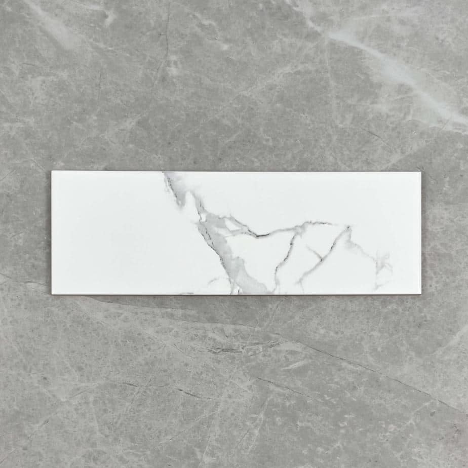 Carrara Look Gloss Non Rectified Ceramic Subway Wall Tile 4213