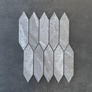 Long Hexagon Grey Ash Stone Look Mosaic Tile 7509