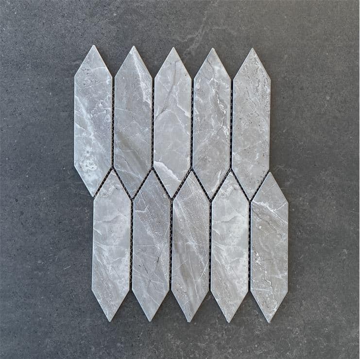 Long Hexagon Ash Stone Look Mosaic 7509