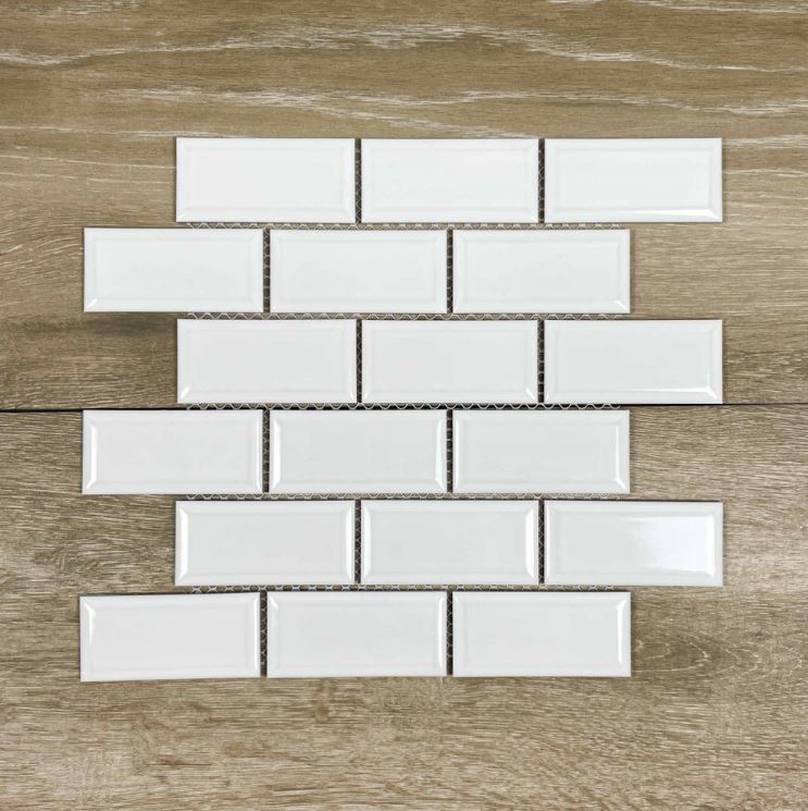 Gloss White Brick Pattern Mosaic 7510