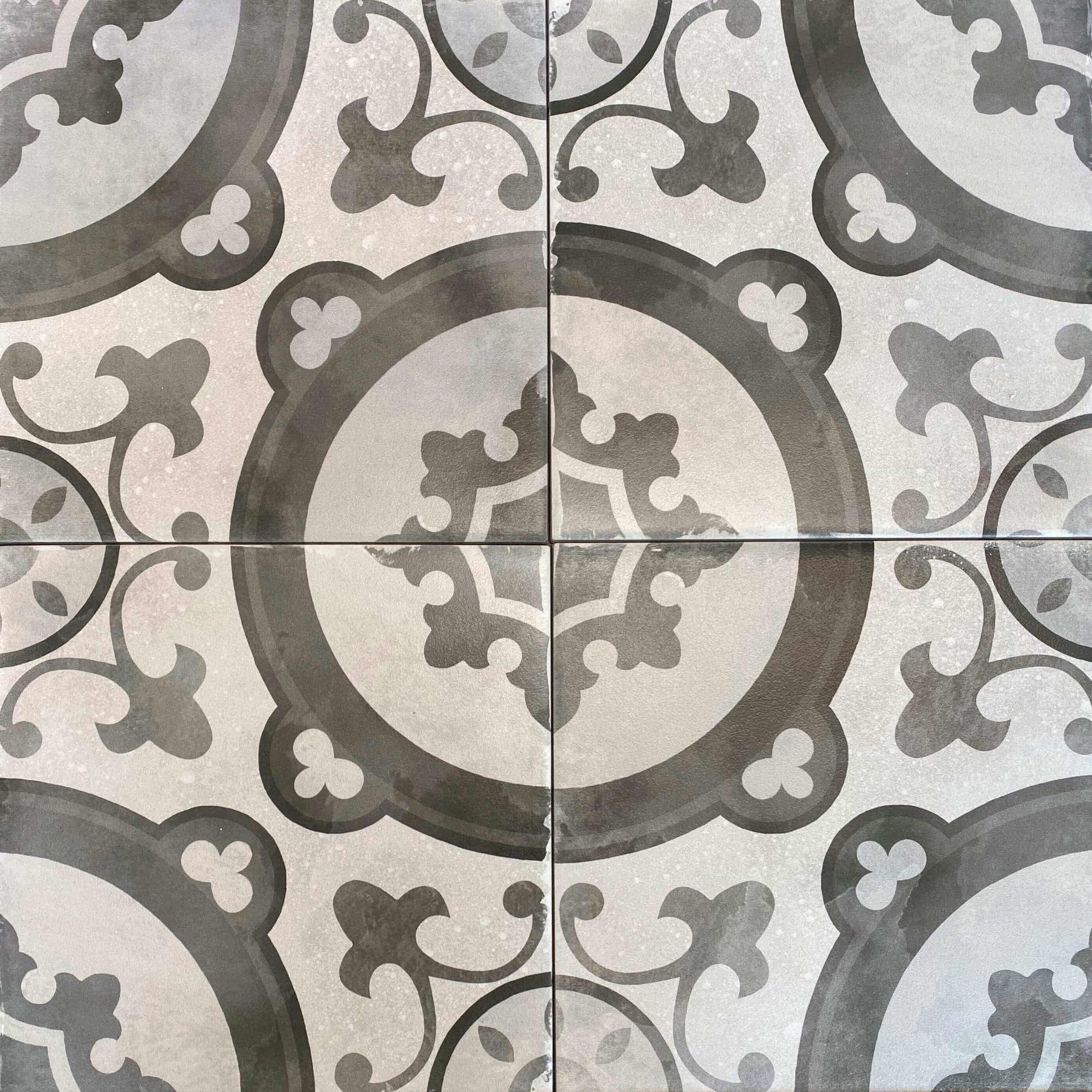 Black and White Pattern Matt Non Rectified Glazed Porcelain Wall & Floor Tile 3444