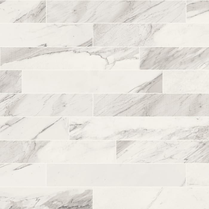 White Marble Look Italian Glazed Mix Finish Rectified Porcelain Tile 5268