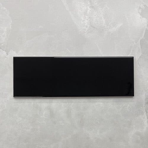 Black Gloss Ceramic Subway Wall Tile 4143