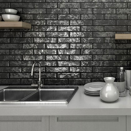 Brickwall Nero In/Out Non-Rectified Spanish Brick Look Tile 6114