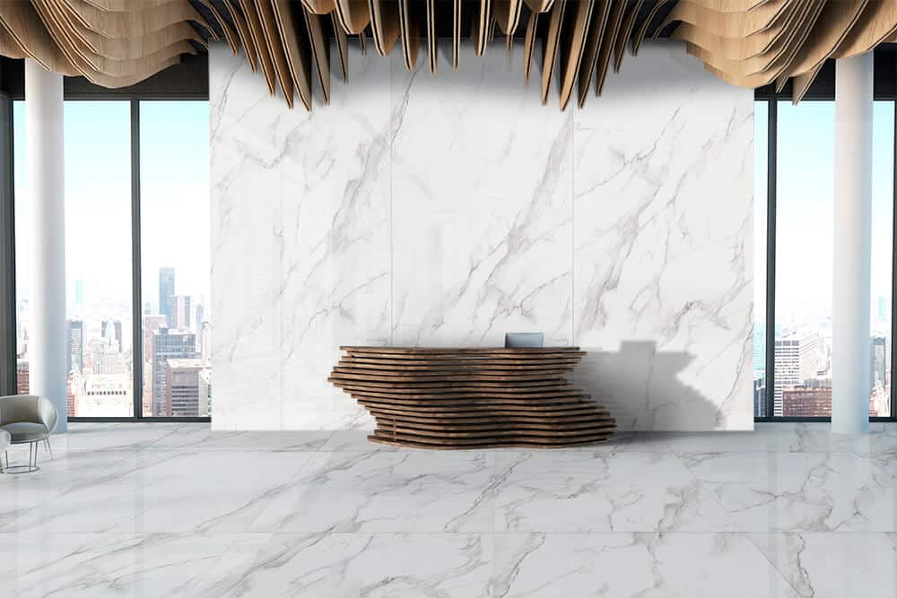 Calacatta Italian Marble Look Polished Rectified Porcelain Wall & Floor Panel |Slab 3265