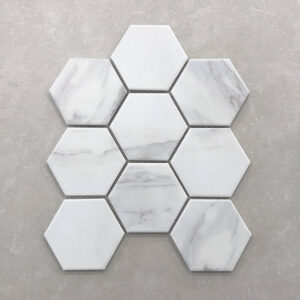 Carrara Hexagon Porcelain Mosaic Tile