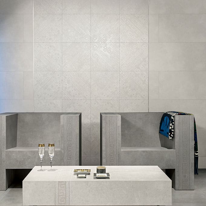 Versace Ceramics Greek Bianco Natural Finish Porcelain Tile 6507