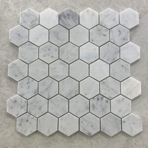 Hexagon Carrara Marble Honed Mosaic Sheet 1.jpg
