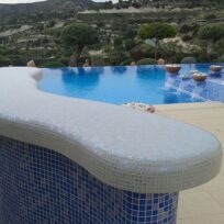 Coral Sea Blue Spanish Polyurethane Cord Glass Pool Mosaic 7101