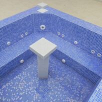 Coral Sea Blue Spanish Polyurethane Cord Glass Pool Mosaic 7101