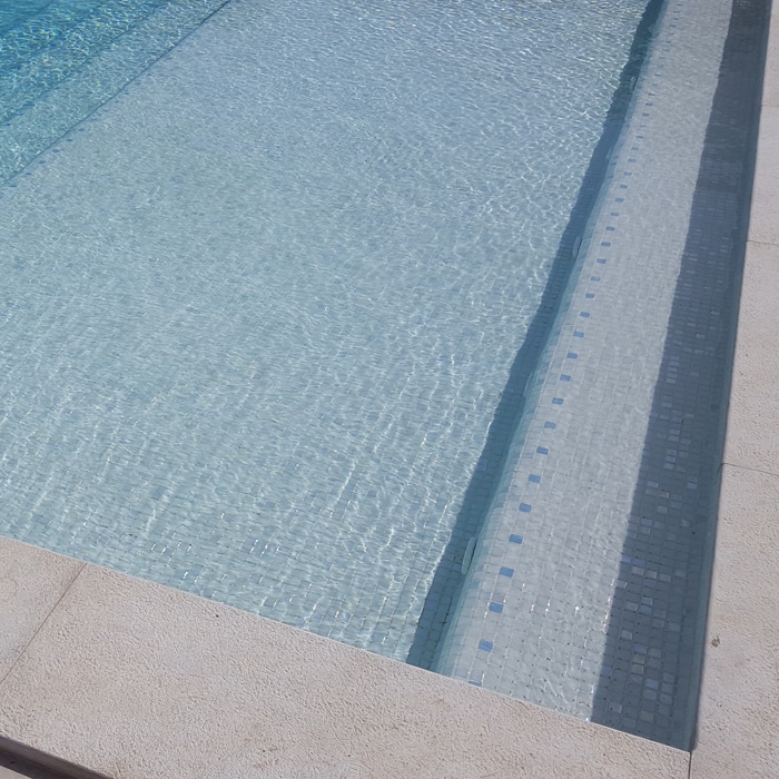 Pearl White Spanish Polyurethane Cord Glass Pool-Mosaic 7163