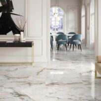 Pisa Gold Marble Look Polished Rectified Spanish Porcelain Tile 3547