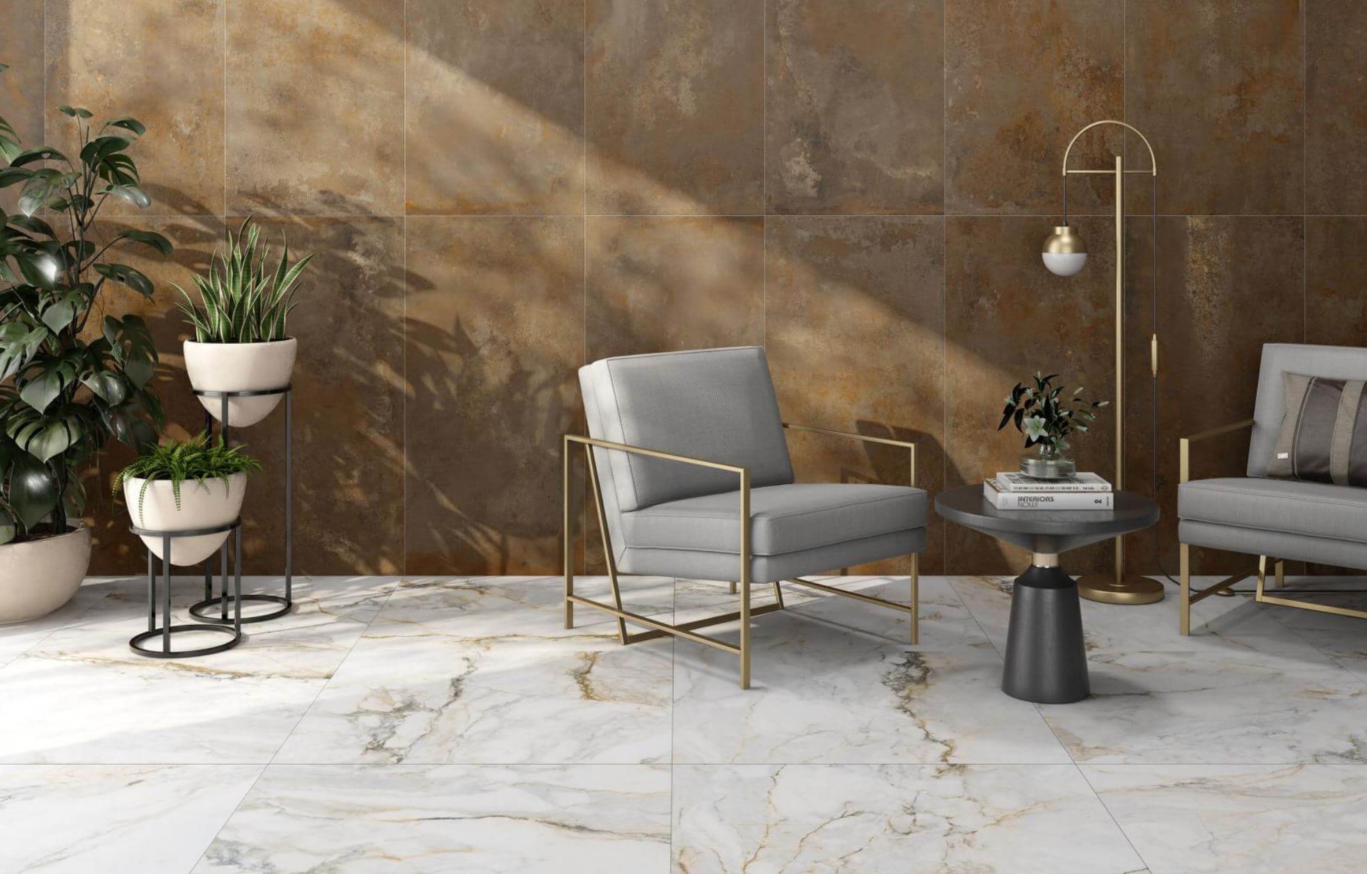 Pisa Gold Marble Look Polished Rectified Spanish Porcelain Tile 3547