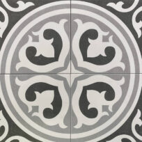 Black and White Pattern Matt Non Rectified Glazed Porcelain Wall & Floor Tile 3444